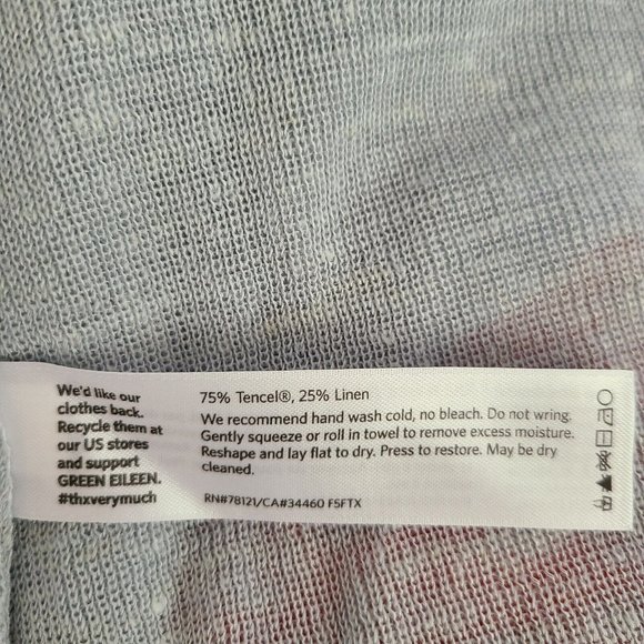 Eileen Fisher women Cardigan Straight Long Tencel Linen Rib grayish sz PM new - Picture 11 of 12